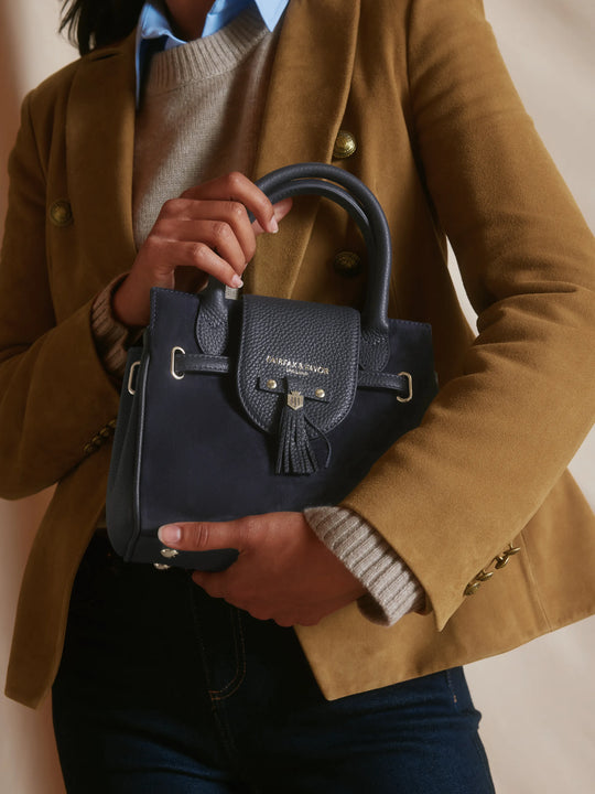 Mini Windsor - Women's Handbag - Navy Suede