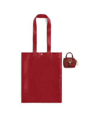Mini Windsor Shopping Tote Red Suede