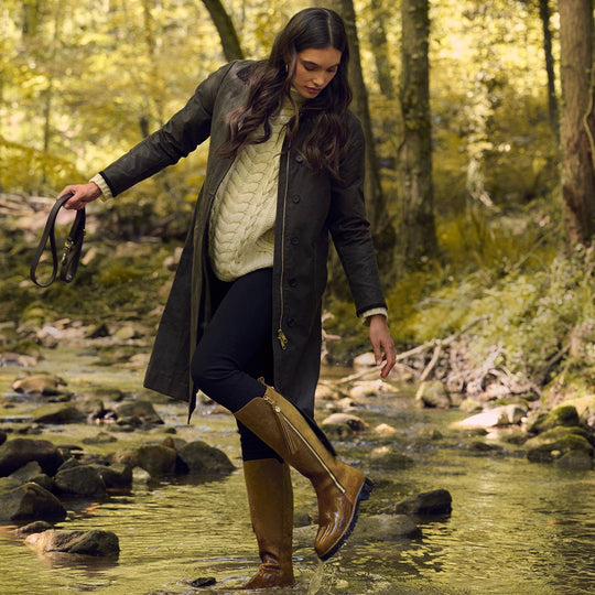 Flat Amira - Women's Over the Knee Boots - Black | Fairfax & Favor