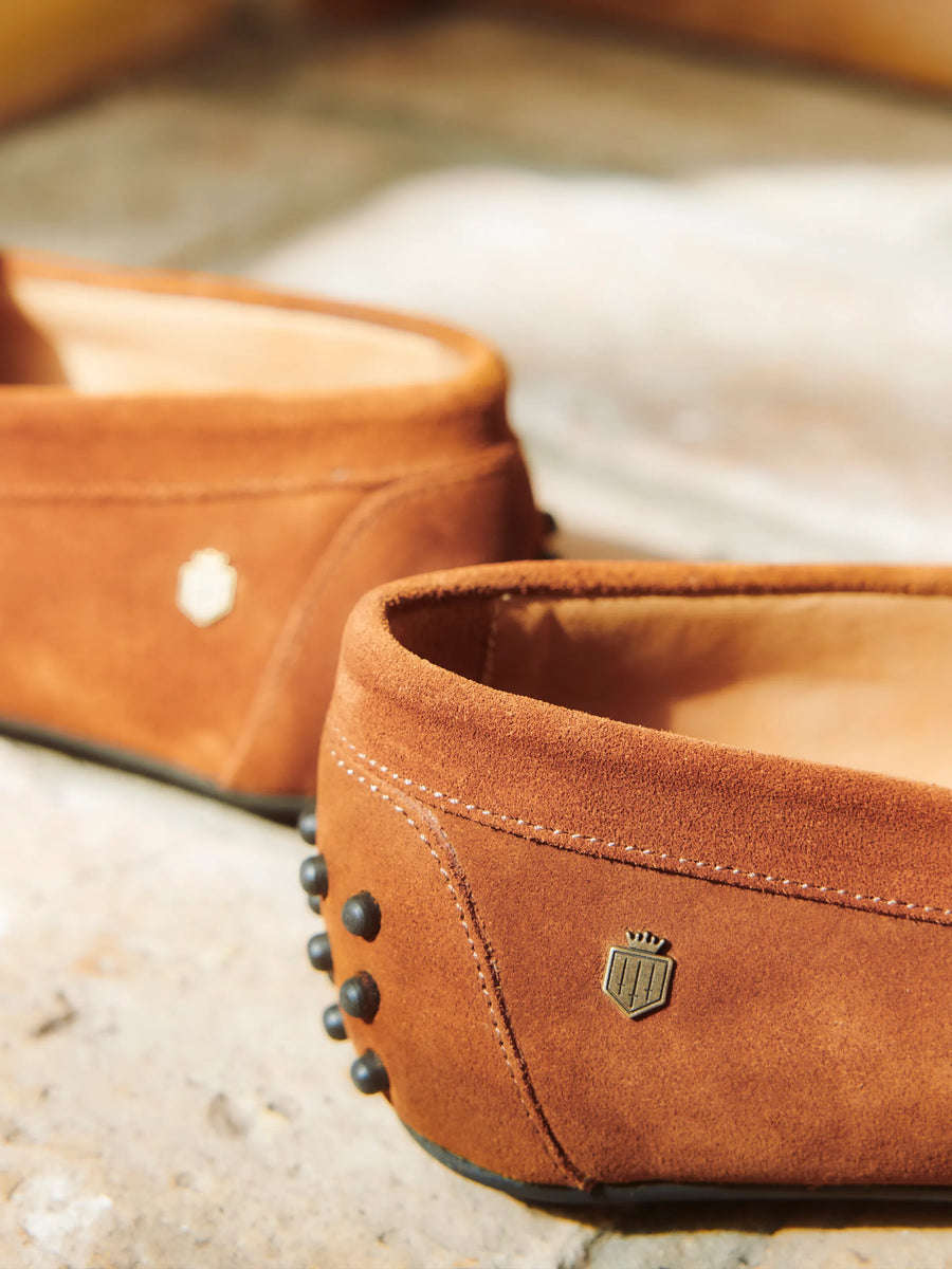 The Monte Carlo - Men's Driving Shoes - Cognac Suede