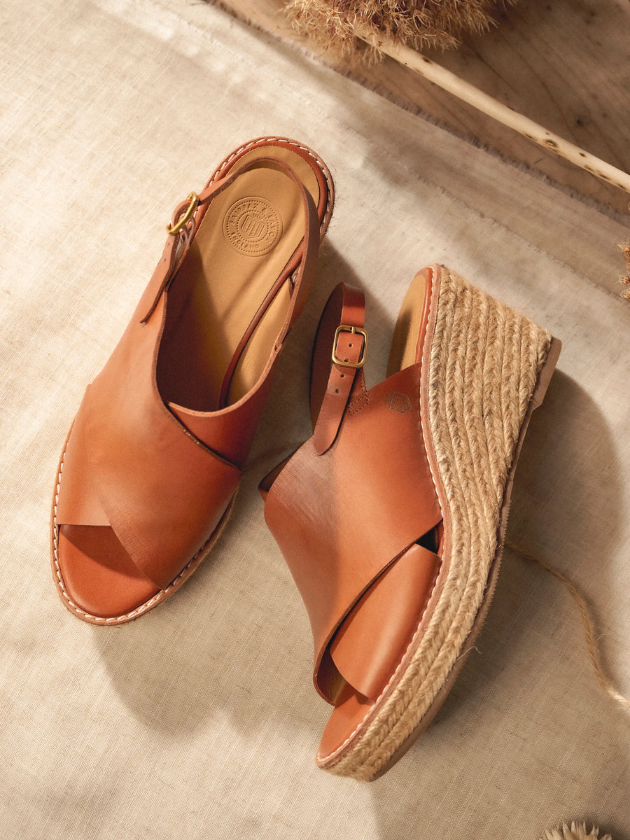The Morella - Women's Wedge - Tan Leather