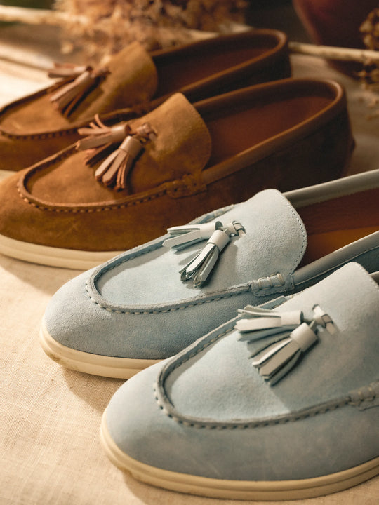 Morston - Women's Loafer - Sky Blue Suede | Fairfax & Favor