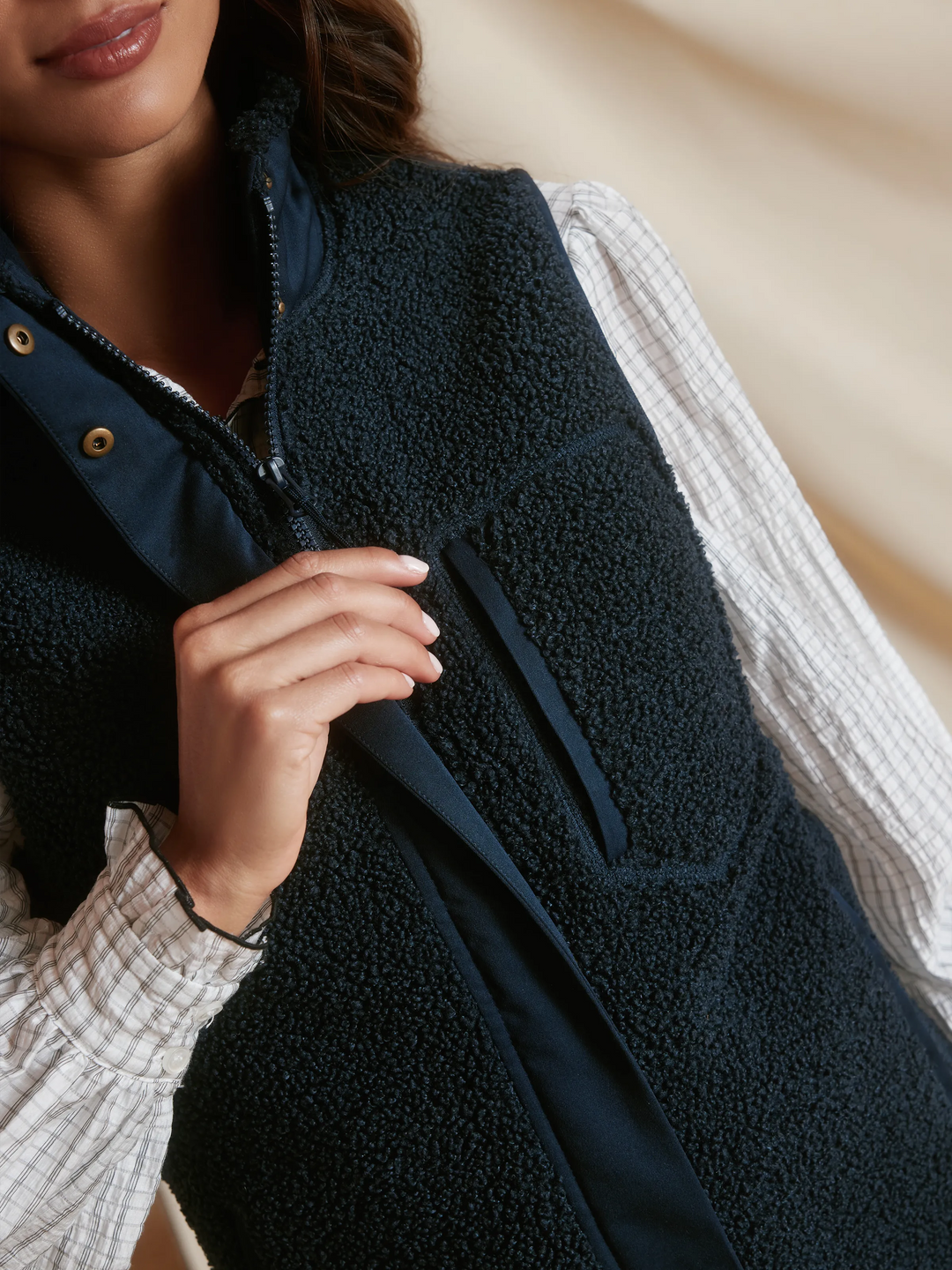 Agnes Fleece Gilet - Navy - Jackets