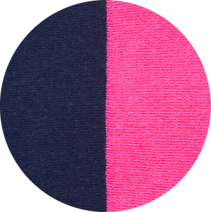pink and navy material swatch