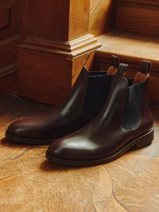 Nelson Men's Dealer Boots Mahogany Leather Fairfax Favor