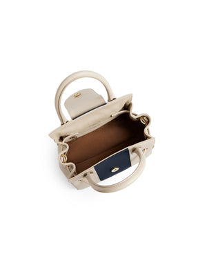 Mini Windsor Handbag - Stone Leather & Navy Suede (Store Exclusive)
