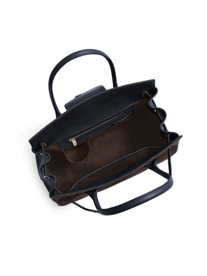 The Windsor Handbag - Chocolate &amp; Navy