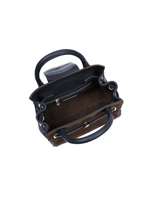 The Mini Windsor Handbag - Chocolate &amp; Navy