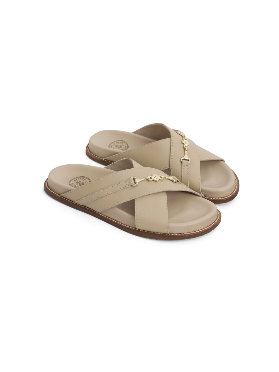 The Southwold - Women's Footbed Sandals - Stone Leather
