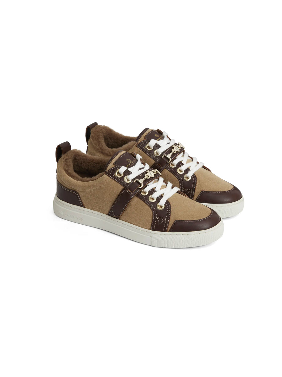The Edinburgh - Women's Trainers - Caramel Suede & Shearling