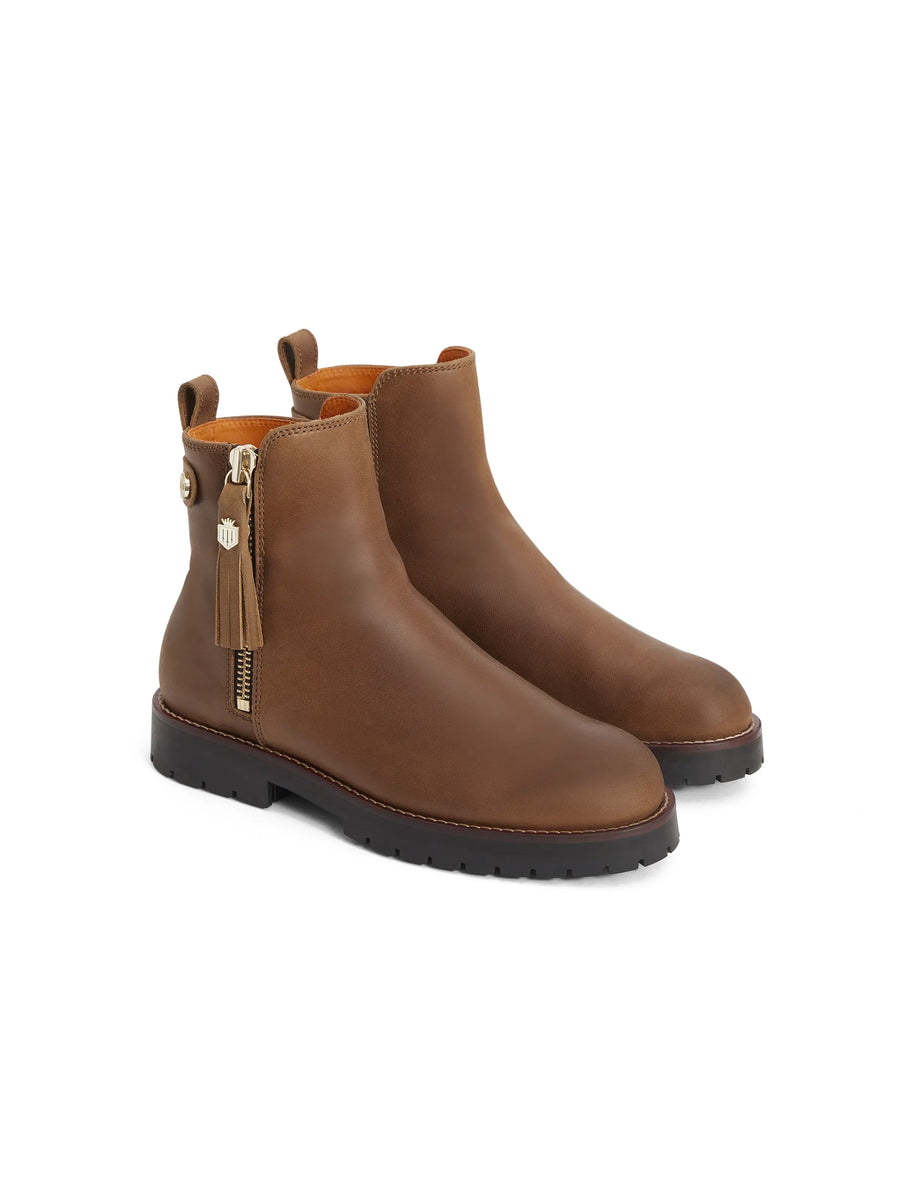 The Oakham - Women's Waterproof Ankle Boots - Oak Leather