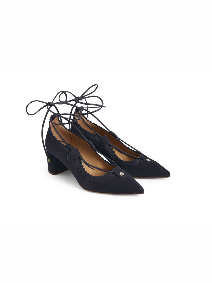 The Pembridge - Women's Mid Heel Shoes - Navy Suede