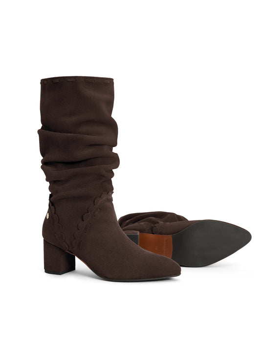 Bakewell Women's Slouch Boots Chocolate Suede Fairfax Favor