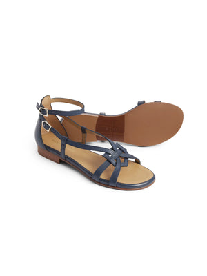 Rome - Women's Sandals - Navy Leather | Fairfax & Favor