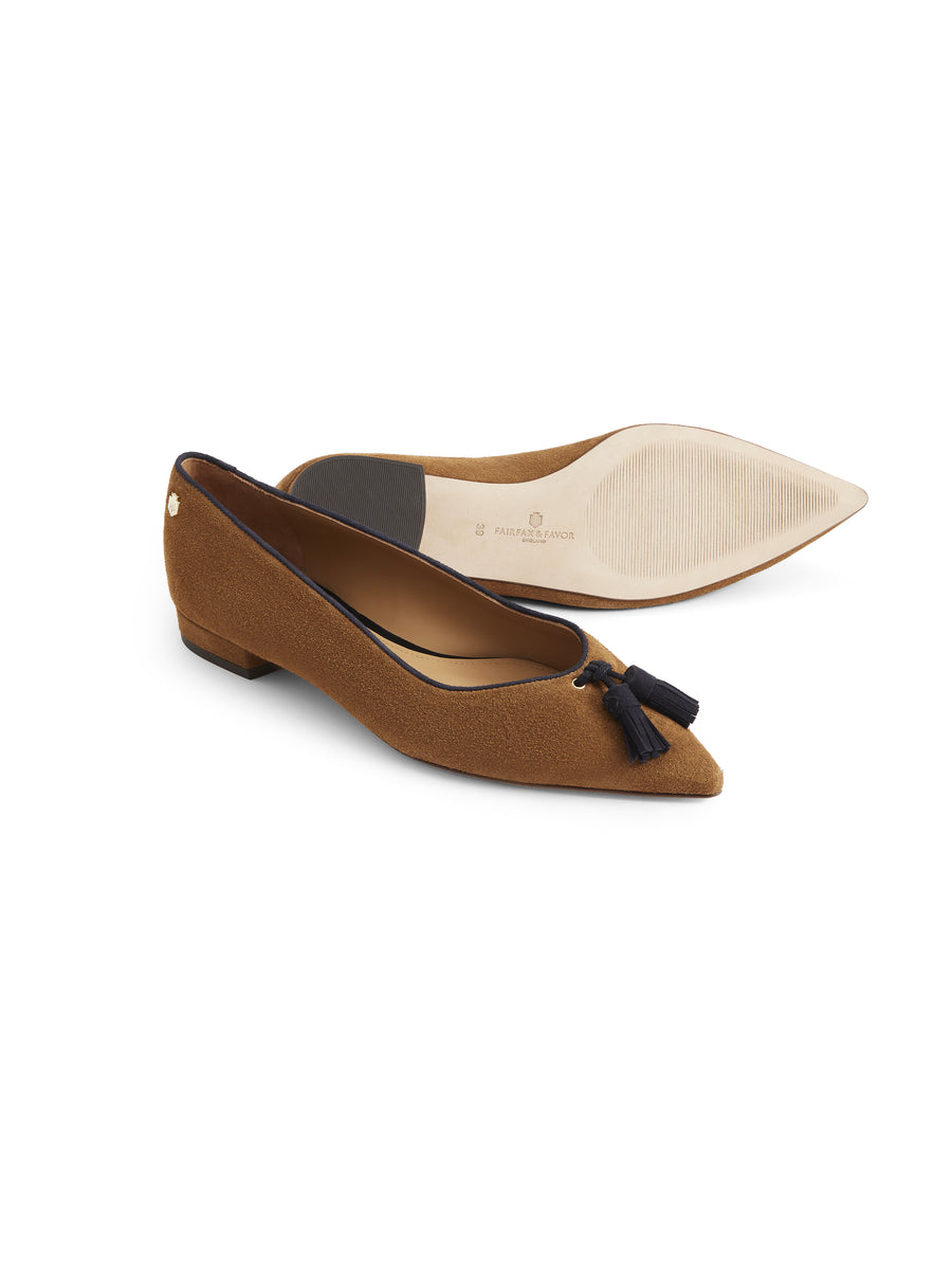 Women's Newbury Pump Tan/Navy Suede