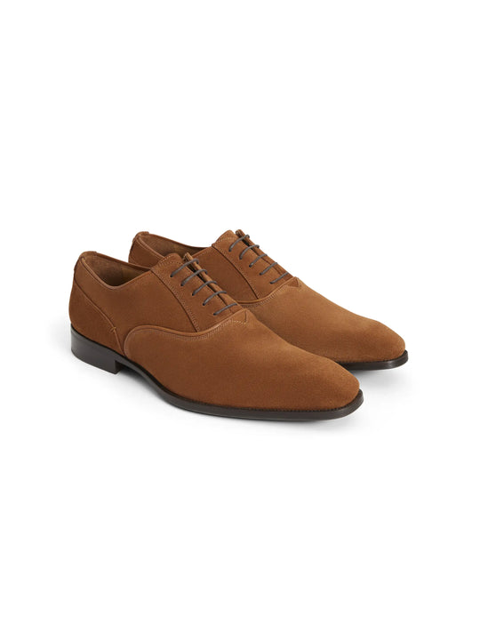 Warwick Mens Dress Shoes Cognac Suede Fairfax Favor