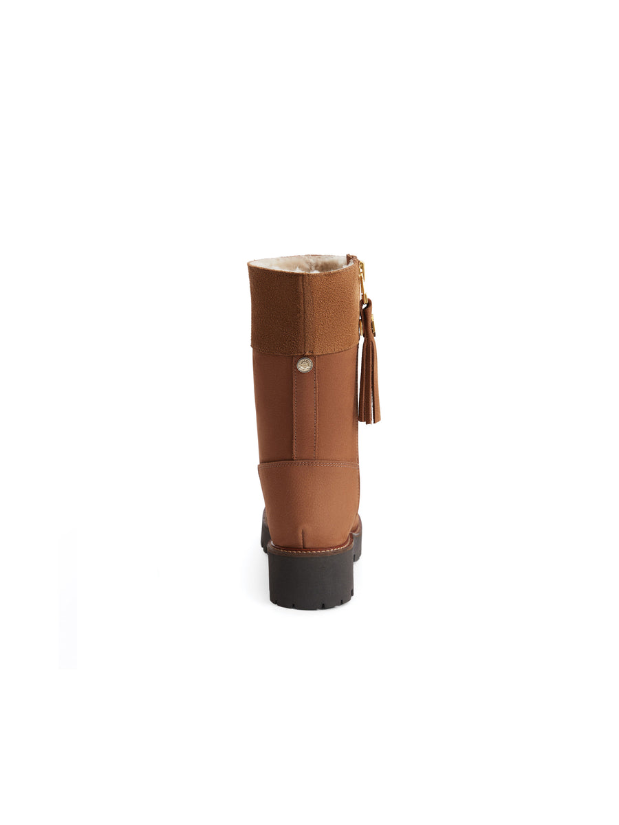 The Shearling Lined Paris - Cognac Nubuck