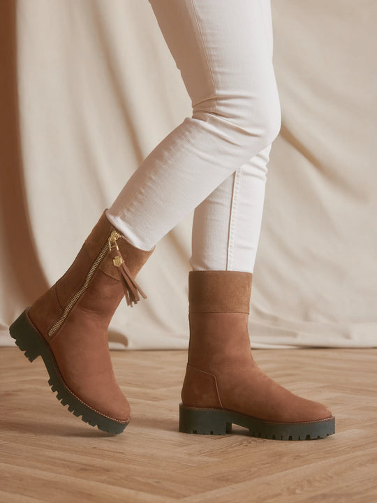 Paris - Women's Quarter-Length Boots - Cognac | Fairfax & Favor