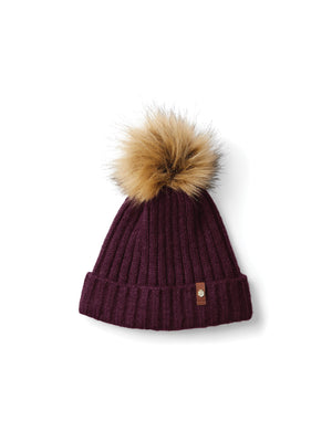 The Signature Knitted Bobble Hat - Plum