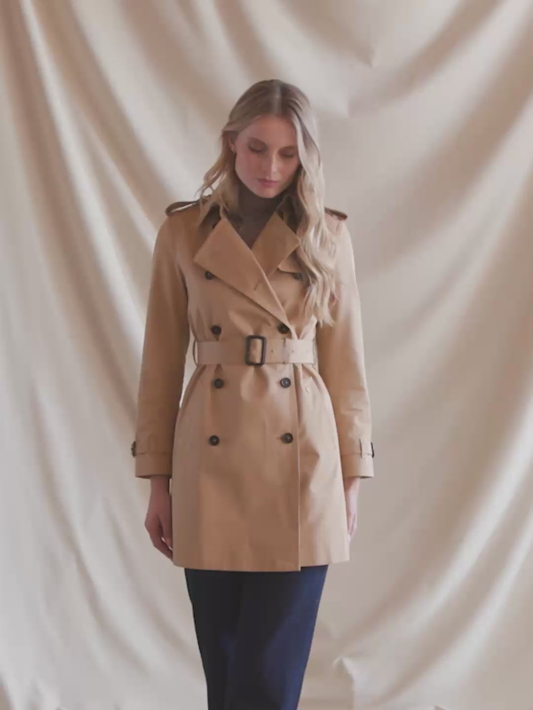 Bailey - Women's Trench Coat - Sand | Fairfax & Favor