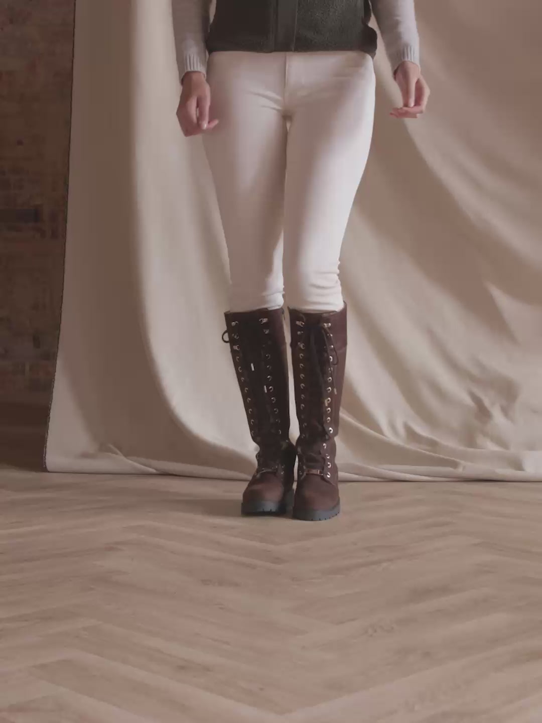 Anglesey - Women's Knee High Lined Boot Chocolate | Fairfax & Favor