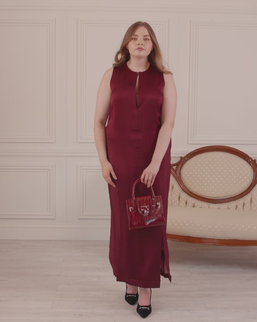 Mini Windsor - Handbag Ruby Croc (Limited Edition) | Fairfax & Favor