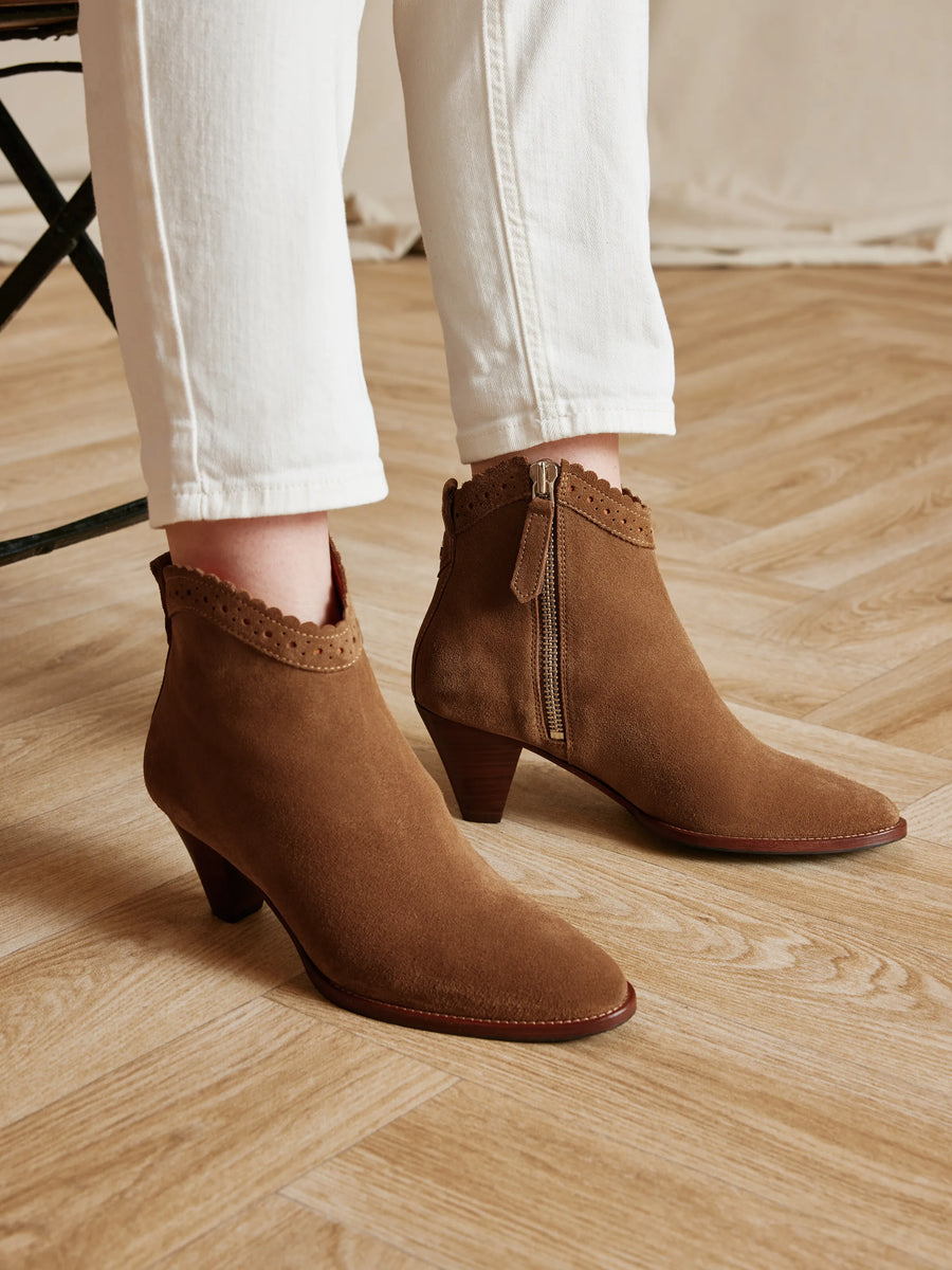 The Regina Ankle - Women's Ankle Boots - Tan Suede