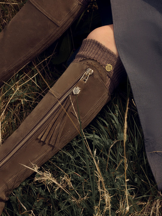 Regina - Women's Tall Boots - Fog Sporting | Fairfax & Favor