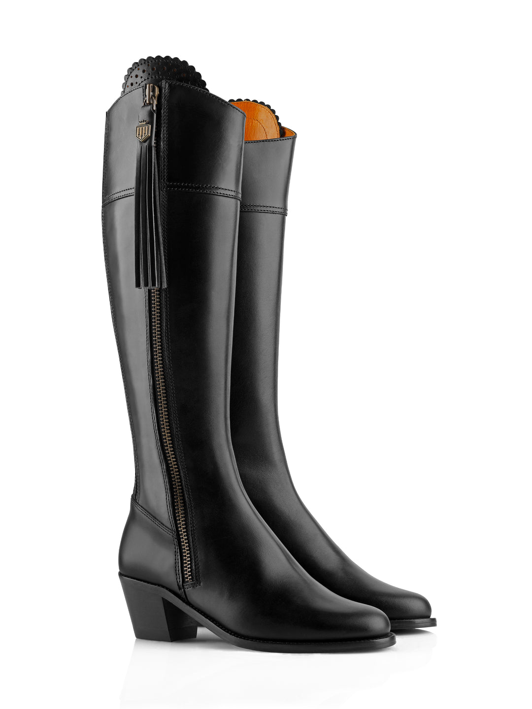 Heeled Regina (Regular Fit) - Black Leather - Tall Boots
