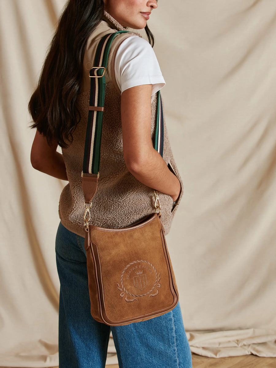 The Richmond - Women's Messenger Bag - Tan Suede