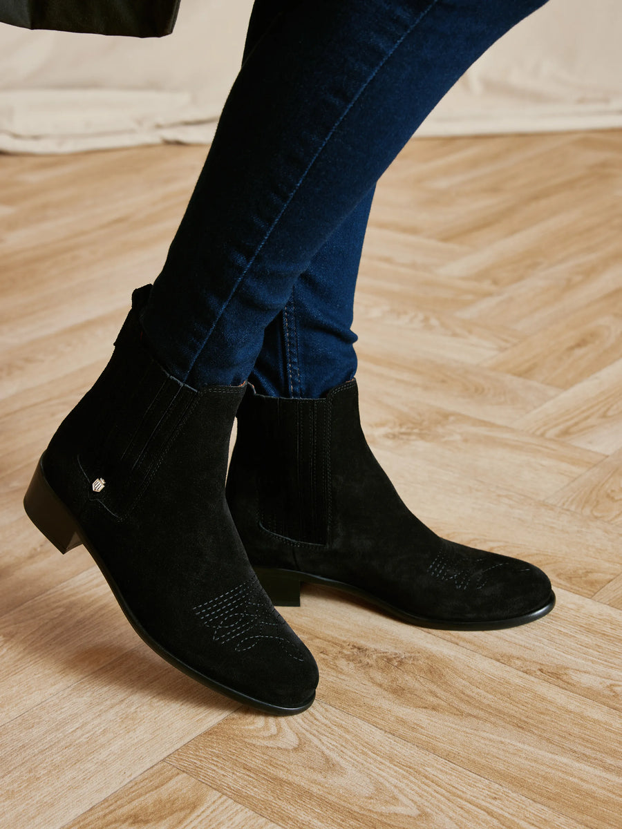 The Rockingham - Women's Ankle Boots - Black Suede