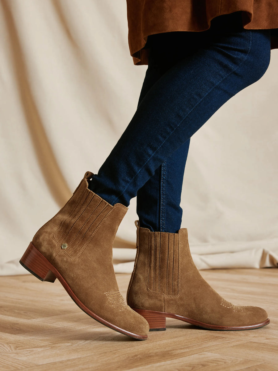 The Rockingham - Women's Ankle Boots - Tan Suede