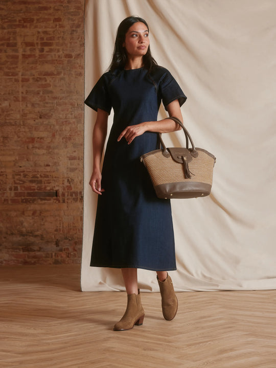Windsor - Women's Basket Bag - Tan Leather