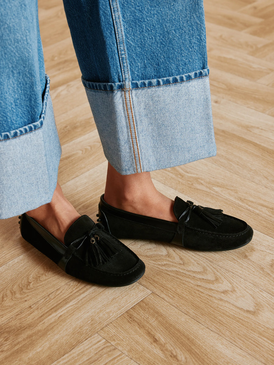 The Rutland - Women's Driver - Black Suede