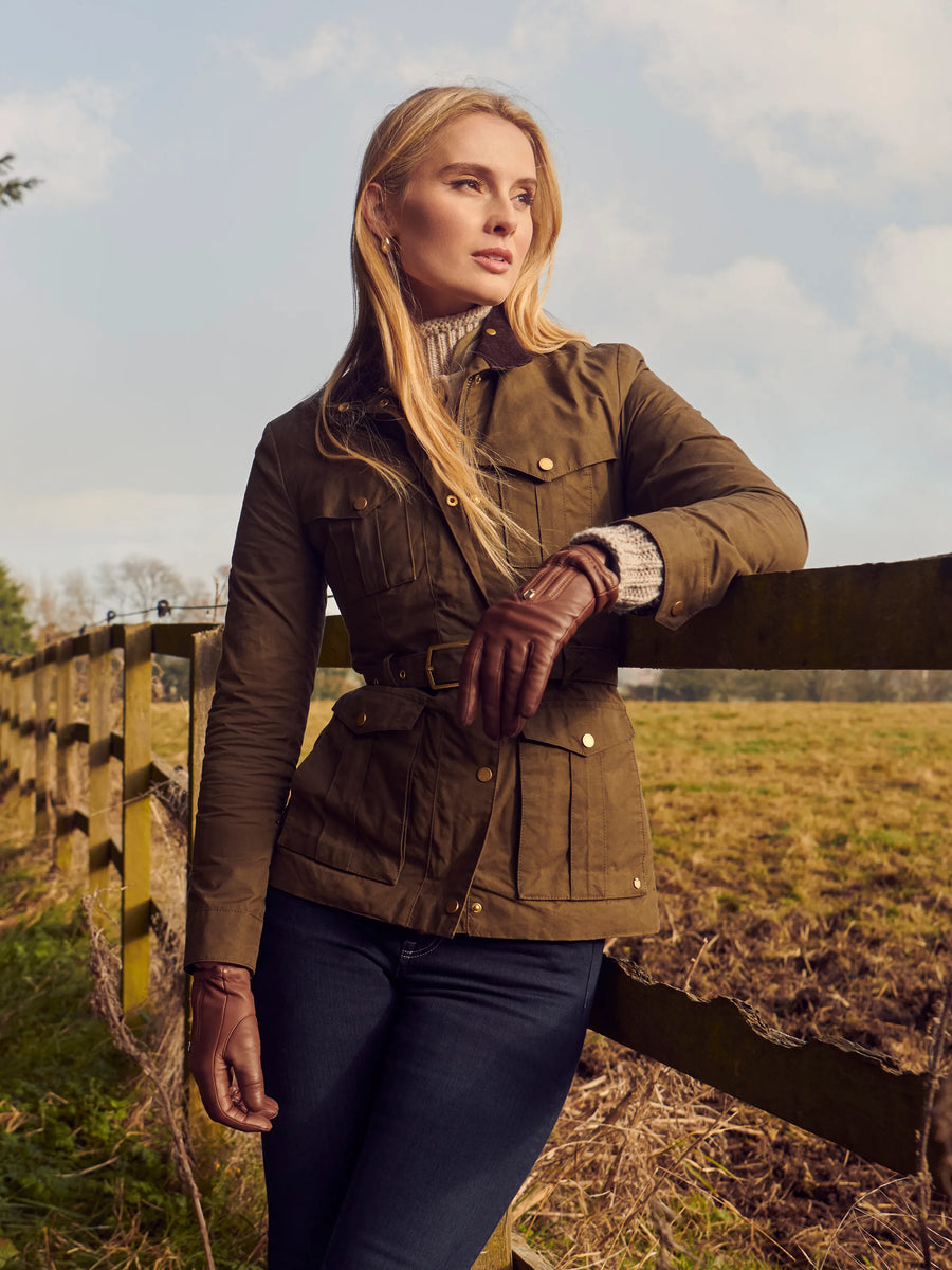 The Sadie - Women's Jacket - Khaki Dry Waxed Cotton