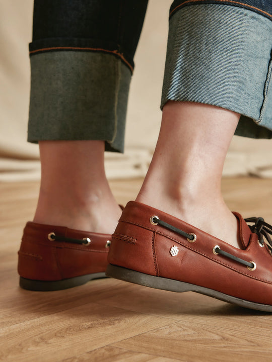 Salcombe - Women's Deck Shoes - Tan Leather | Fairfax & Favor