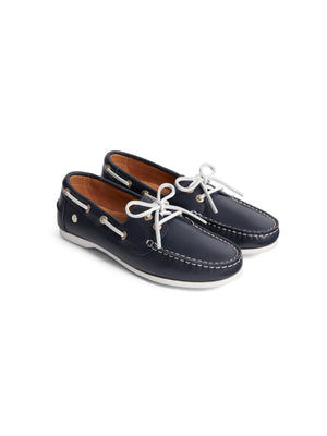 The Salcombe - Women's Deck Shoe - Navy Leather