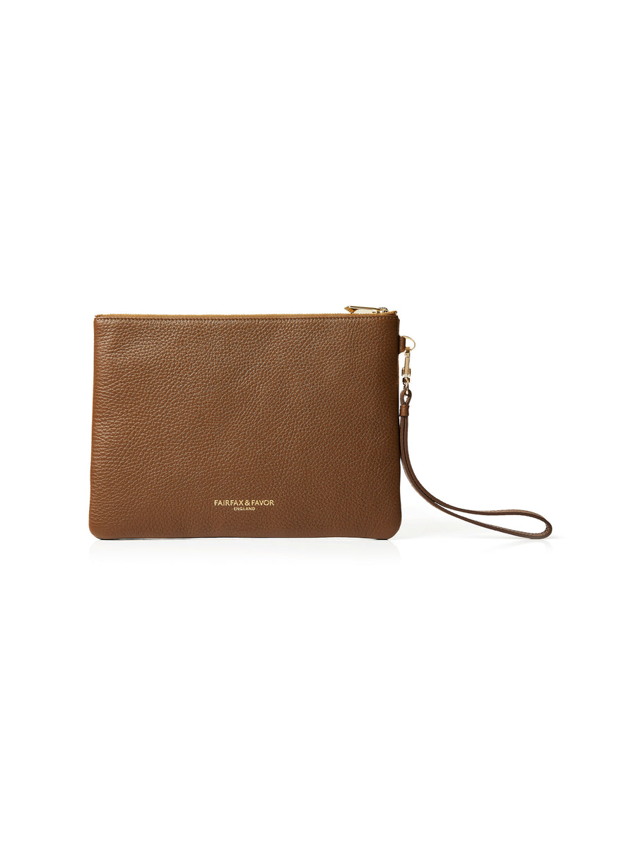 The Highbury - Women's Clutch Bag - Tan Suede