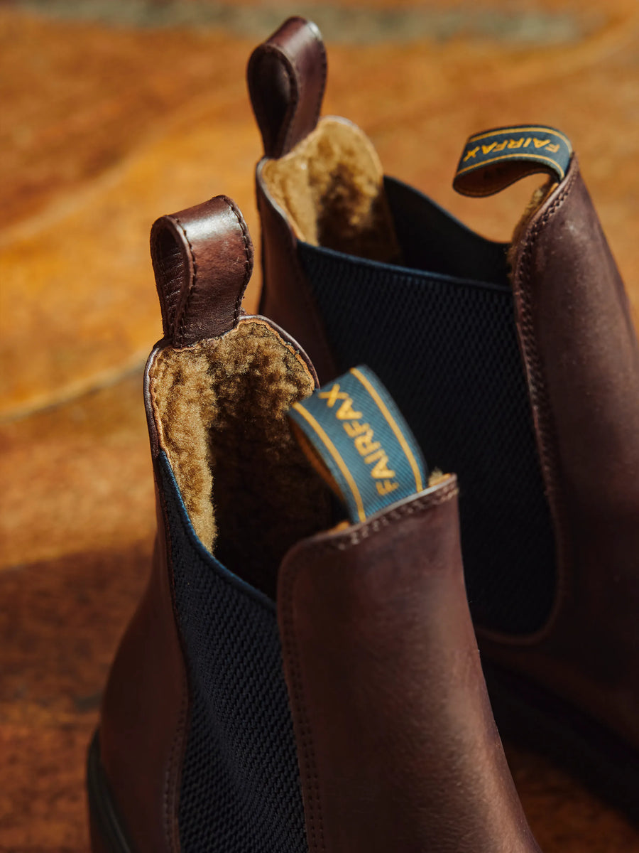 Shearling Trafalgar - Men's Dealer Boots Mahogany | Fairfax & Favor