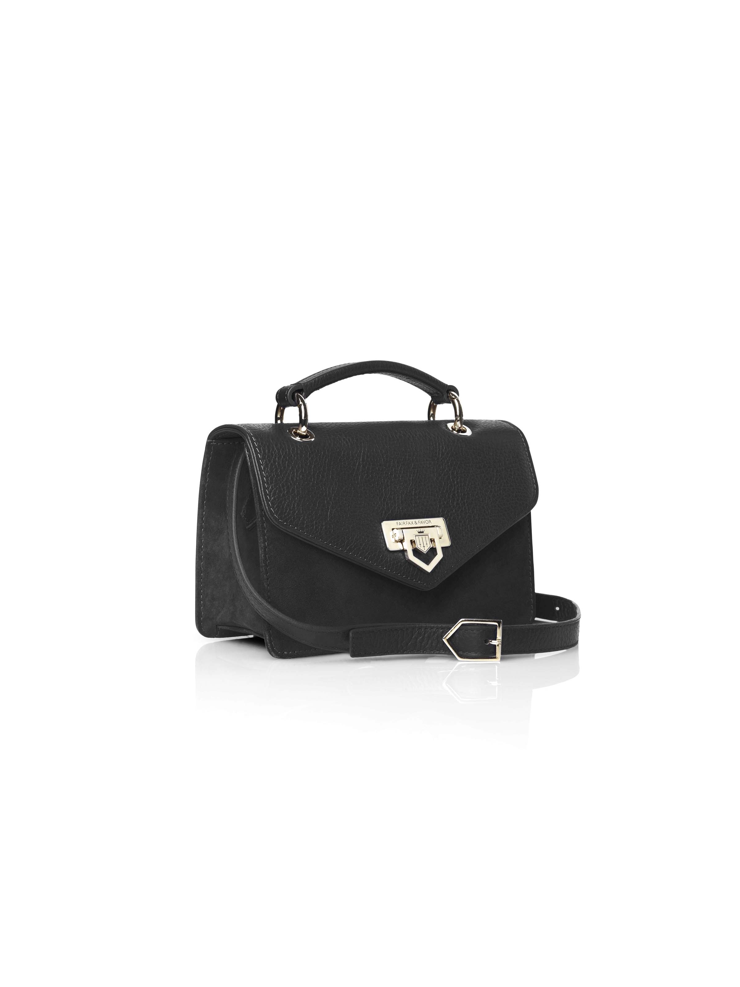 Loxley Mini - Black Leather & Suede | Fairfax & Favor
