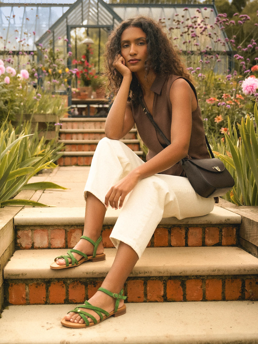 The St Ives - Women's Sandal - Clover Green Suede