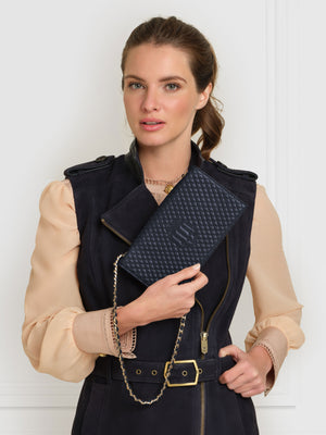 The Stanton - Women's Clutch Wallet - Navy Leather