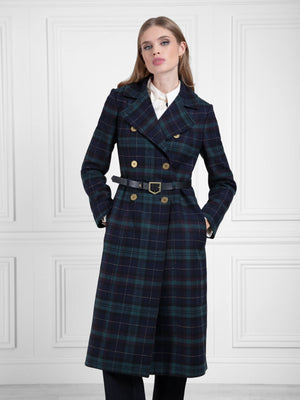 Victoria Women s Trench Coat Navy Blackwatch Fairfax Favor
