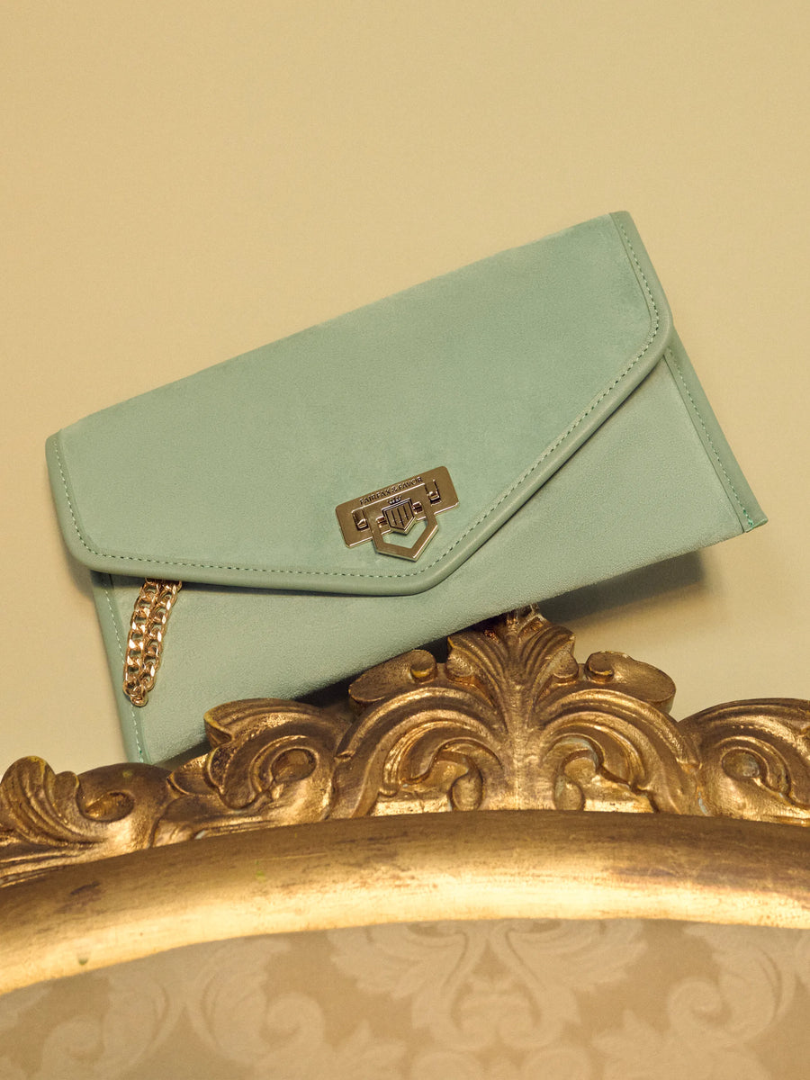 The Loxley - Women's Clutch Bag - Mint Suede