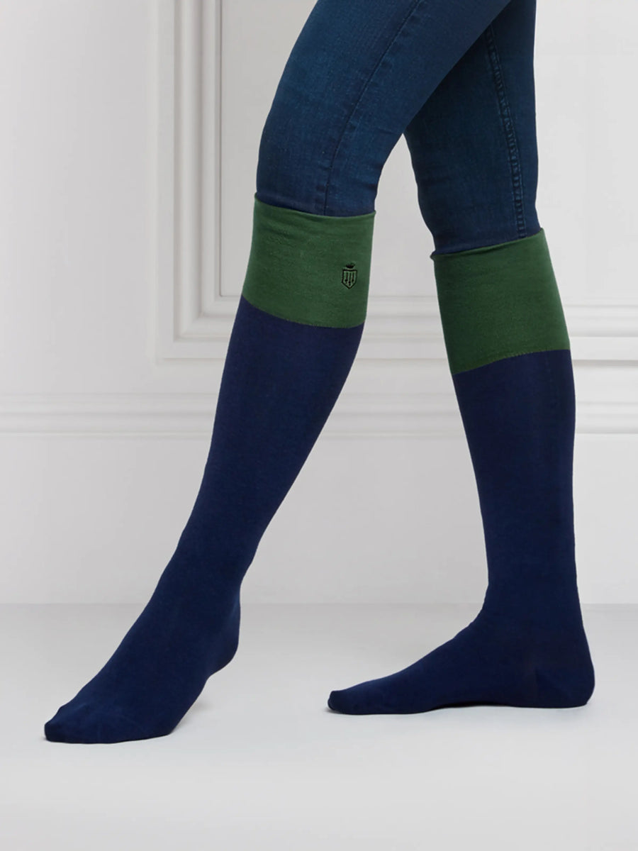 The Signature Knee High Socks - Women's Socks - Navy & Forest Green