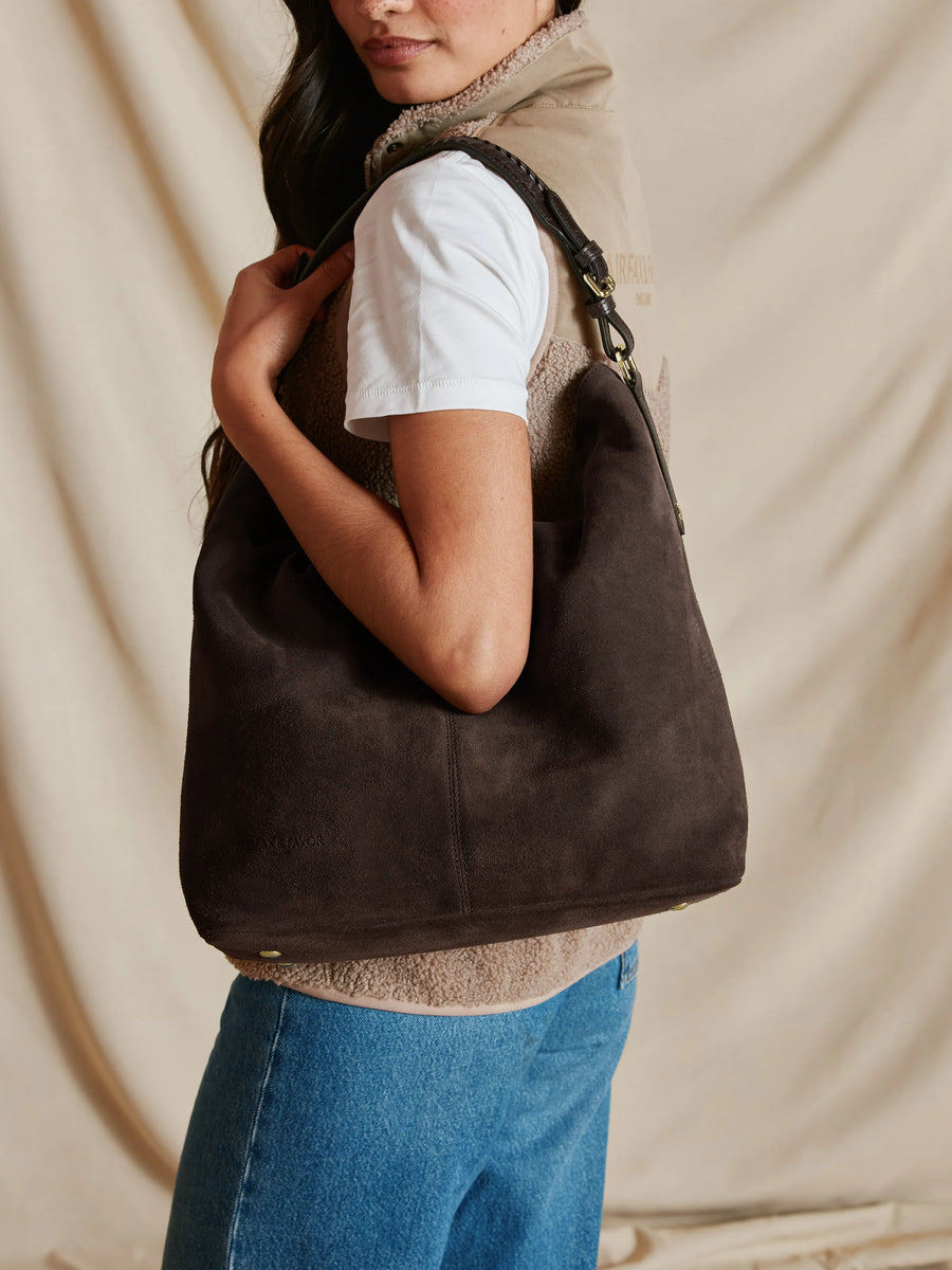 The Tetbury - Women's Handbag - Chocolate Suede