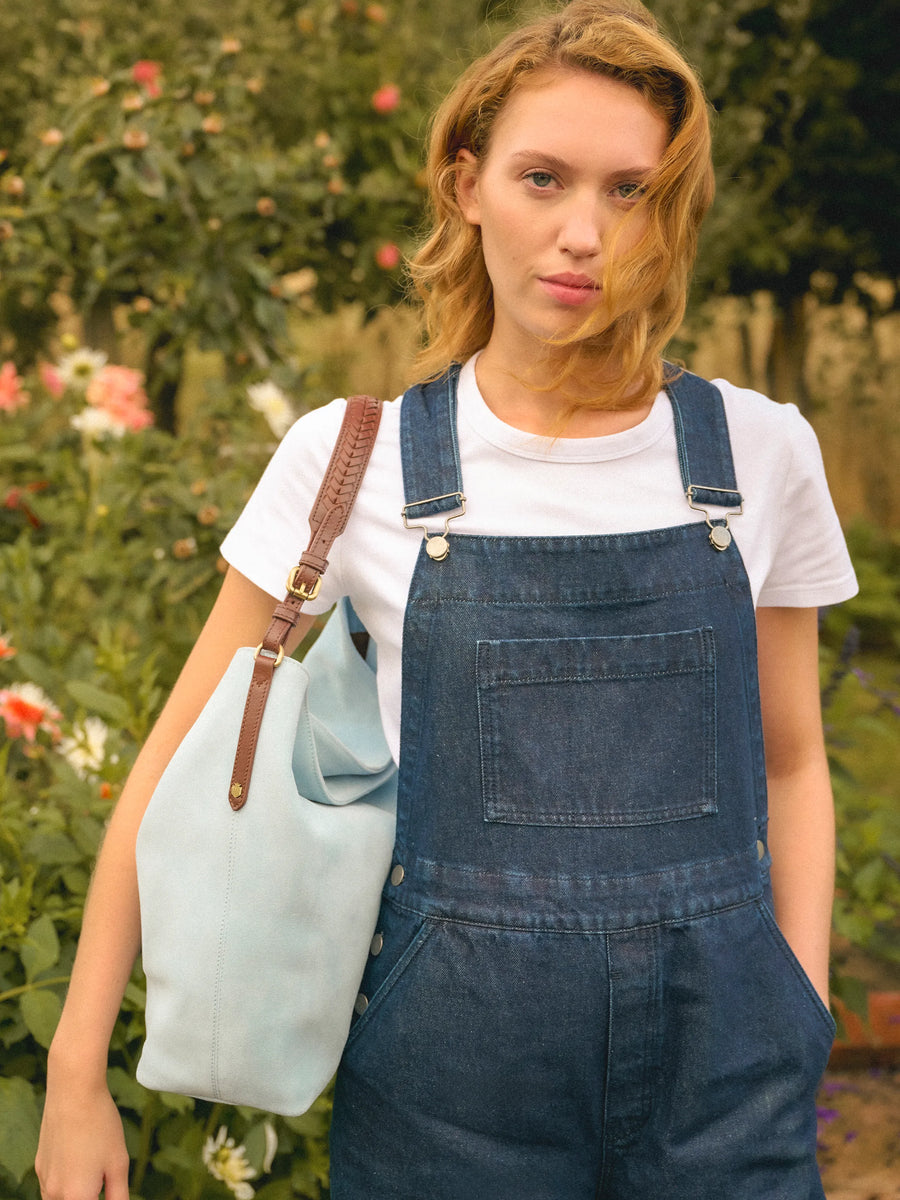 The Tetbury - Women's Handbag - Sky Blue Suede