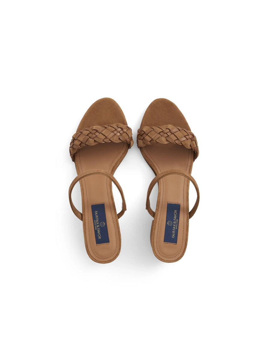 The Tuscany - Women's Mid Heel Sandals - Tan Suede