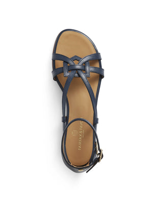 Rome - Women's Sandals - Navy Leather | Fairfax & Favor