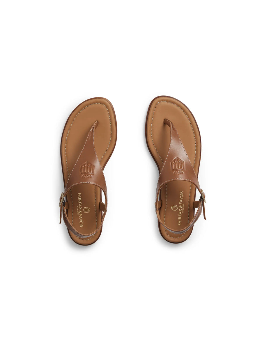 The Vienna - Women's Flat Sandal - Tan Leather